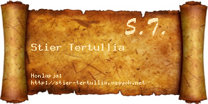 Stier Tertullia névjegykártya